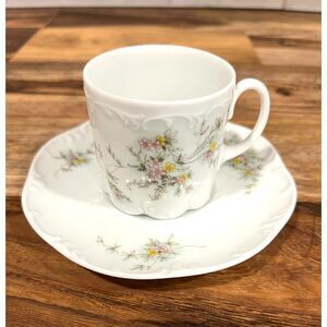 Vintage Rosenthal Germany Classic Rose Catherine Teacup & Saucer Floral